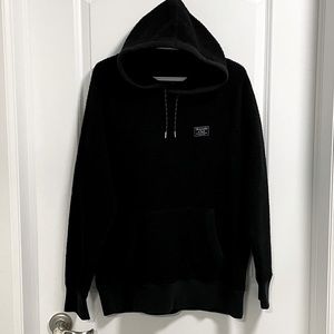 Size XL Abercrombie & Fitch Sherpa Fleece hoodie in black